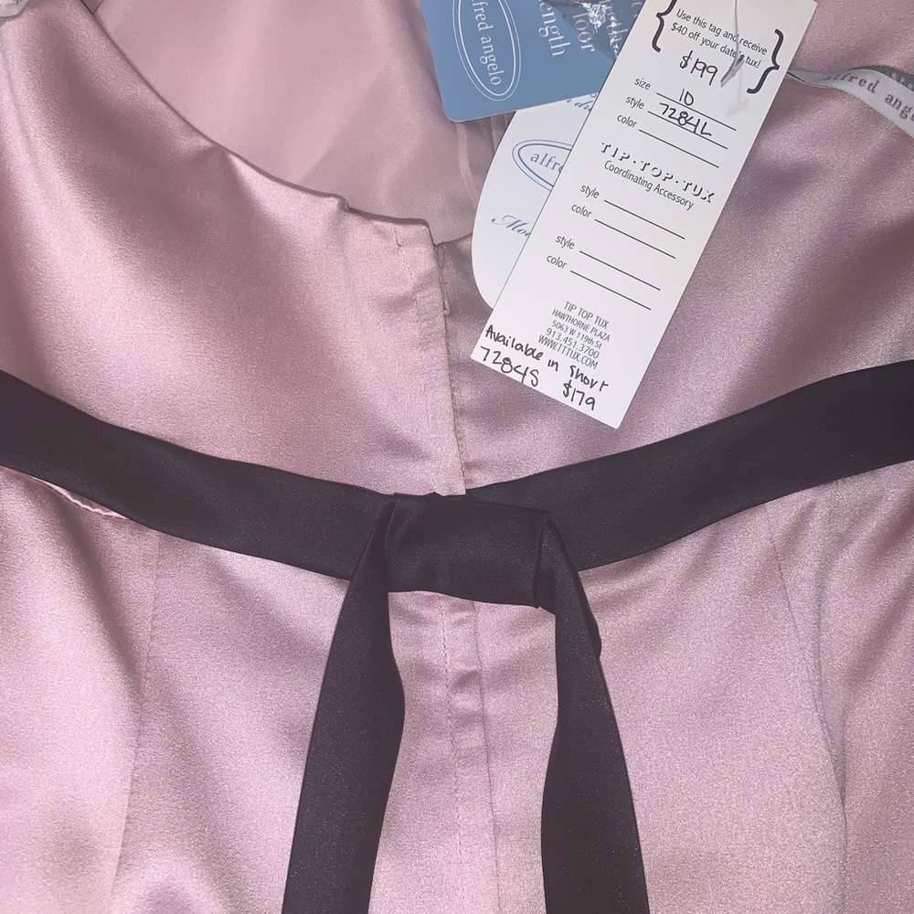 Alfred Angelo Pink Maxi Dress with Black Accents